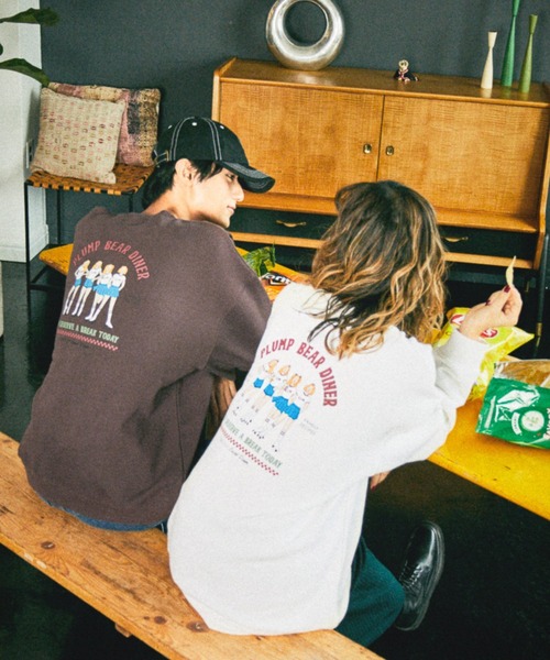 PBLIM(ページボーイリム)の「【PAGEBOYLIM】センダハナコラボリムガール(スウェット・レディース・ブラウン/オフホワイト・MEDIUM/LARGE)」の1枚目の写真