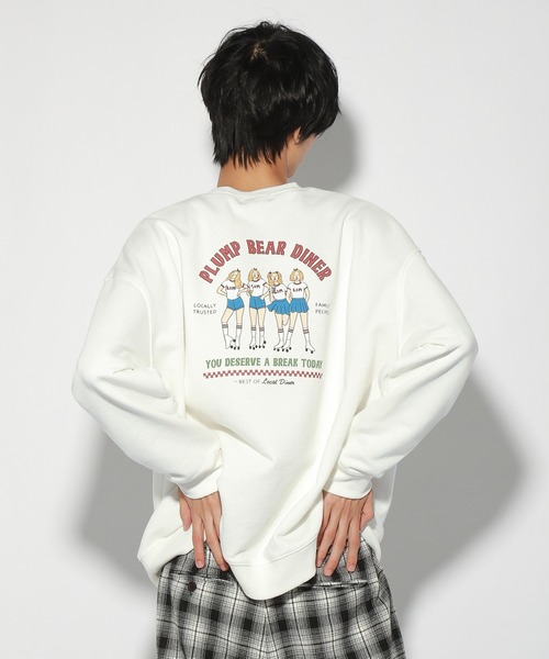 PBLIM(ページボーイリム)の「【PAGEBOYLIM】センダハナコラボリムガール(スウェット・レディース・ブラウン/オフホワイト・MEDIUM/LARGE)」の3枚目の写真