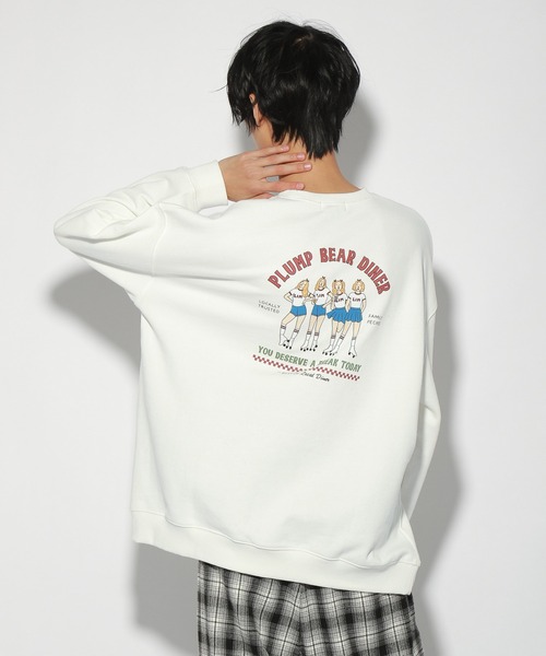 PBLIM(ページボーイリム)の「【PAGEBOYLIM】センダハナコラボリムガール(スウェット・レディース・ブラウン/オフホワイト・MEDIUM/LARGE)」の4枚目の写真