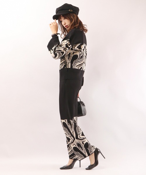 EACH.（イーチ）の「【EACH】MABLE PATTERN PANTS　マーブル柄パンツ（その他パンツ・レディース・ベージュ/ブラック・FREE）」の9枚目の写真