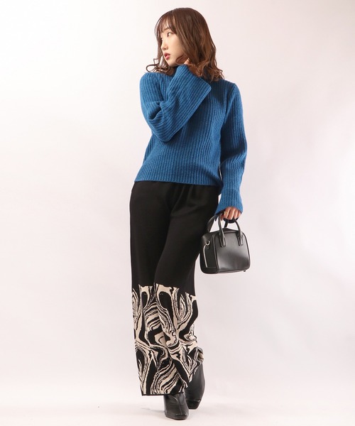 EACH.（イーチ）の「【EACH】MABLE PATTERN PANTS　マーブル柄パンツ（その他パンツ・レディース・ベージュ/ブラック・FREE）」の7枚目の写真
