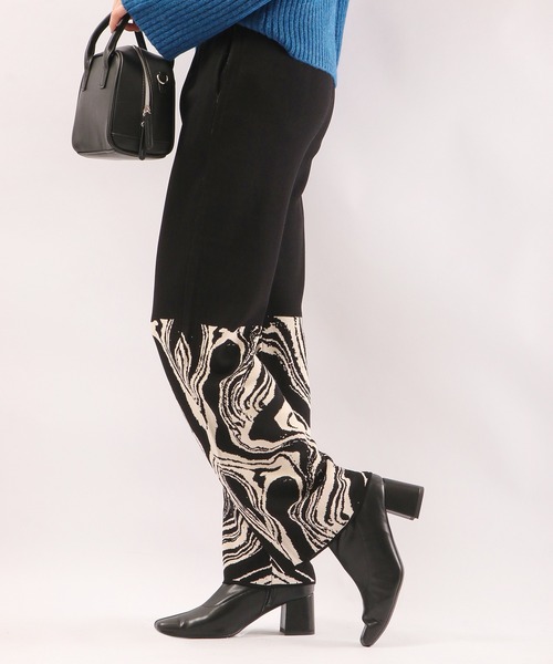 EACH.（イーチ）の「【EACH】MABLE PATTERN PANTS　マーブル柄パンツ（その他パンツ・レディース・ベージュ/ブラック・FREE）」の5枚目の写真