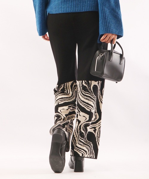 EACH.（イーチ）の「【EACH】MABLE PATTERN PANTS　マーブル柄パンツ（その他パンツ・レディース・ベージュ/ブラック・FREE）」の6枚目の写真