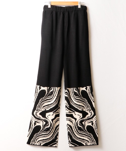 EACH.（イーチ）の「【EACH】MABLE PATTERN PANTS　マーブル柄パンツ（その他パンツ・レディース・ベージュ/ブラック・FREE）」の4枚目の写真
