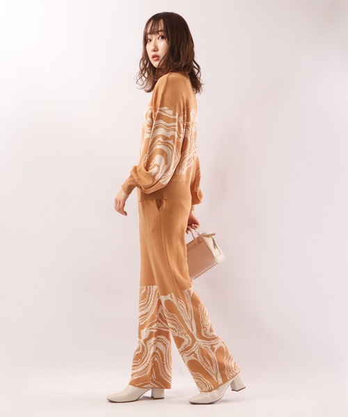 EACH.（イーチ）の「【EACH】MABLE PATTERN PANTS　マーブル柄パンツ（その他パンツ・レディース・ベージュ/ブラック・FREE）」の15枚目の写真