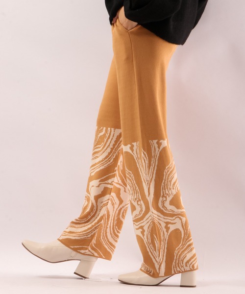 EACH.（イーチ）の「【EACH】MABLE PATTERN PANTS　マーブル柄パンツ（その他パンツ・レディース・ベージュ/ブラック・FREE）」の10枚目の写真