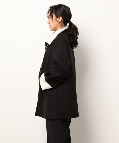 RUUX(ルーフ)の「襟、袖口 ボアコート(その他アウター・レディース・ブラック・MEDIUM/LARGE)」の4枚目の写真