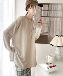 大人のシンプル。柔らかサイドスリットロングTee