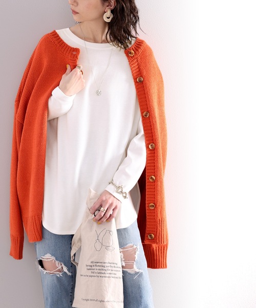 classicalelf(クラシカルエルフ)の「大人のシンプル。柔らかサイドスリットロングTee(Tシャツ/カットソー・レディース・グレイッシュベージュ/ブラック/ライトグレー/ホワイト・MEDIUM/LARGE/X-LARGE)」の19枚目の写真