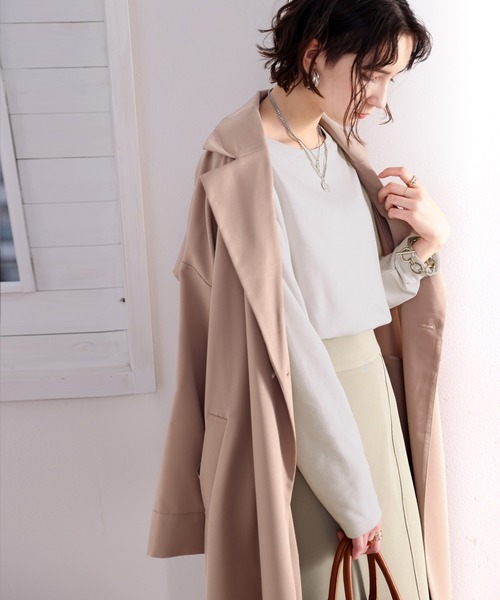 classicalelf(クラシカルエルフ)の「大人のシンプル。柔らかサイドスリットロングTee(Tシャツ/カットソー・レディース・グレイッシュベージュ/ブラック/ライトグレー/ホワイト・MEDIUM/LARGE/X-LARGE)」の17枚目の写真