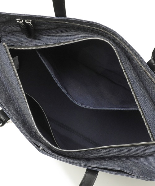 PRO-SPERITY（プロスペリティ）の「【PRO-SPERITY/プロスペリティ】別注デニムライククロス×シンセティックレザートートバッグ（トートバッグ・メンズ・グレー/ブラック/ネイビー・FREE）」の8枚目の写真