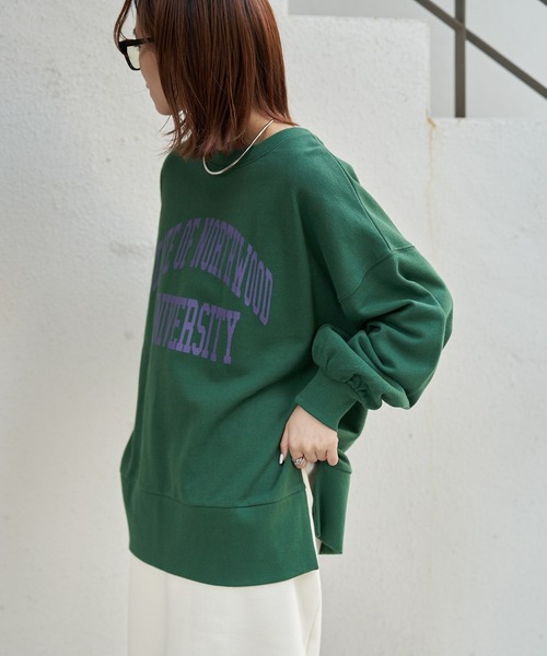 CIAOPANIC TYPY(チャオパニックティピー)の「カレッジロゴサイドスリットスウェット(スウェット・レディース・チャコールグレー/レッド/グリーン/アイボリー・ONE SIZE)」の20枚目の写真