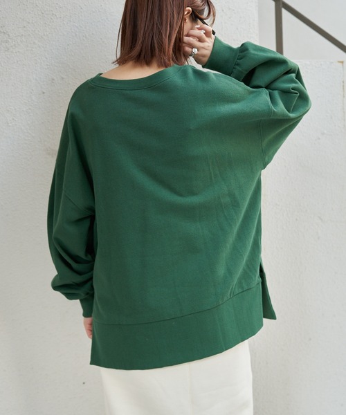 CIAOPANIC TYPY(チャオパニックティピー)の「カレッジロゴサイドスリットスウェット(スウェット・レディース・チャコールグレー/レッド/グリーン/アイボリー・ONE SIZE)」の21枚目の写真