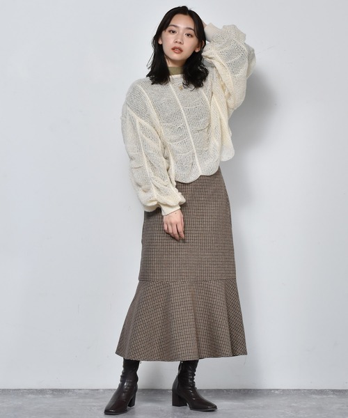 RETRO GIRL(レトロガール)の「バックZIPマーメイドスカート(スカート・レディース・ブラウン系その他/ブラック系その他/オフホワイト/ダークブラウン/ライトグリーン・FREE)」の16枚目の写真