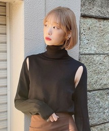 Voyage titty&Co.PETIT | 【Voyage titty&Co.】アームスリットタートルニットトップス(ニット/セーター)