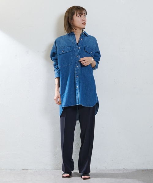 SHENERY（シーナリー）の「デニムBIGシャツ（シャツ/ブラウス・レディース・ブルー・FREE）」の9枚目の写真