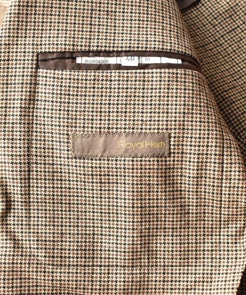 VINTAGE(ヴィンテージ)の「【ヴィンテージ古着】Royal Hem 千鳥格子 テーラードジャケット(テーラードジャケット・メンズ・ブラウン・SMALL)」の6枚目の写真