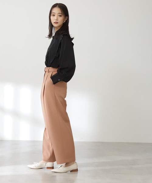 N.（N. Natural Beauty Basic）（エヌエヌナチュラルビューティーベーシック）の「【追加生産】◆リングドットタックフリルブラウス（シャツ/ブラウス・レディース・ブラック/クリーム/グレイッシュブルー/イエロー系・MEDIUM）」の6枚目の写真