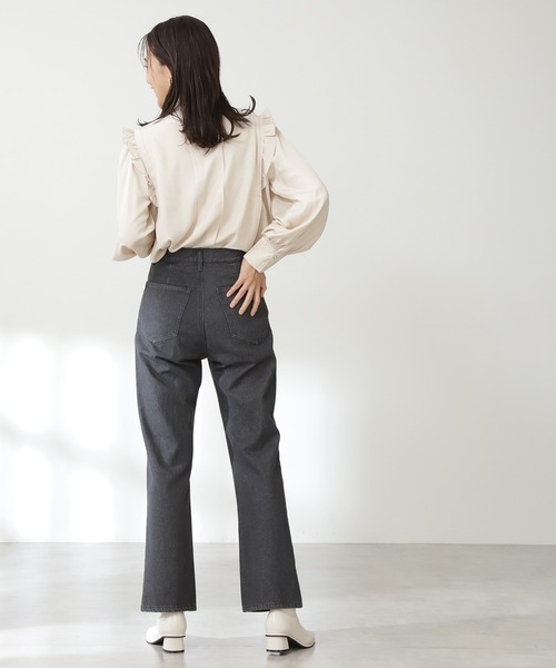 N.（N. Natural Beauty Basic）（エヌエヌナチュラルビューティーベーシック）の「【追加生産】◆リングドットタックフリルブラウス（シャツ/ブラウス・レディース・ブラック/クリーム/グレイッシュブルー/イエロー系・MEDIUM）」の9枚目の写真