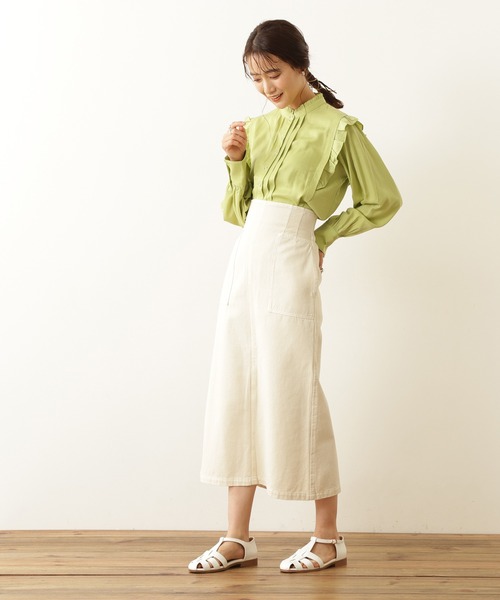 N.（N. Natural Beauty Basic）（エヌエヌナチュラルビューティーベーシック）の「【追加生産】◆リングドットタックフリルブラウス（シャツ/ブラウス・レディース・ブラック/クリーム/グレイッシュブルー/イエロー系・MEDIUM）」の15枚目の写真