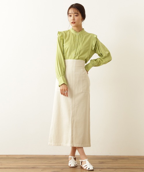 N.（N. Natural Beauty Basic）（エヌエヌナチュラルビューティーベーシック）の「【追加生産】◆リングドットタックフリルブラウス（シャツ/ブラウス・レディース・ブラック/クリーム/グレイッシュブルー/イエロー系・MEDIUM）」の16枚目の写真