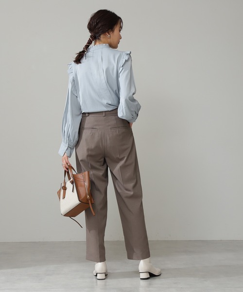 N.（N. Natural Beauty Basic）（エヌエヌナチュラルビューティーベーシック）の「【追加生産】◆リングドットタックフリルブラウス（シャツ/ブラウス・レディース・ブラック/クリーム/グレイッシュブルー/イエロー系・MEDIUM）」の14枚目の写真