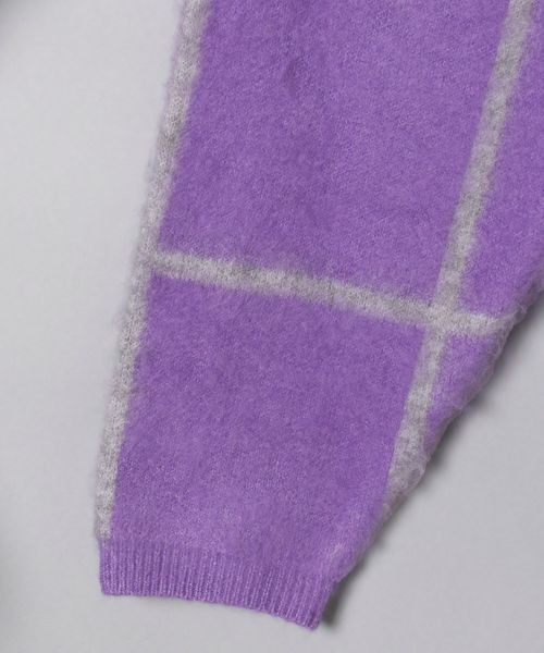 JEANASIS（ジーナシス）の「ブラッシュチェックVカーディガン/266878（カーディガン/ボレロ・レディース・グレー系その他/ブルー系その他/パープル系その他・FREE）」の11枚目の写真