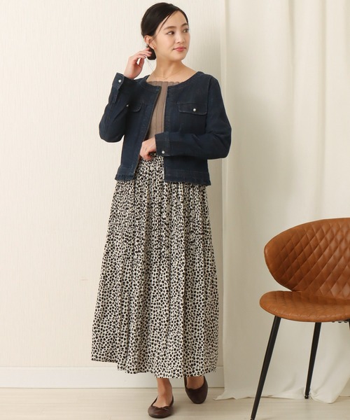 libelle more（リベル モア）の「ストレッチデニム　ノーカラージャケット（デニムジャケット・レディース・サックスブルー/インディゴブルー/ブルー・M/L）」の11枚目の写真