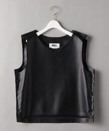 ＜MM6 Maison Margiela＞フェイクレザー ベスト -ウォッシャブル- Ψ