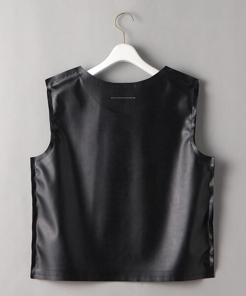 MM6 Maison Margiela(エムエムシックス メゾン マルジェラ)の「<MM6 Maison Margiela>フェイクレザー ベスト -ウォッシャブル- Ψ(ベスト・レディース・ブラック・36)」の2枚目の写真