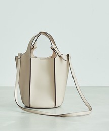 ROPE' | 【ポーチ付き】2WAYパネルプリーツミドルバッグ(ハンドバッグ)