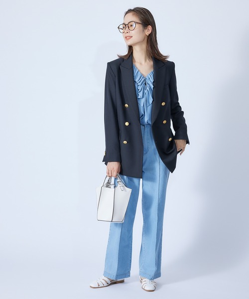 ROPE'（ロペ）の「【ポーチ付き】2WAYパネルプリーツミドルバッグ（ハンドバッグ・レディース・ホワイト/キャメル/サックスブルー/ダークブラウン/モスグリーン/ブラック/オフホワイト・FREE）」の13枚目の写真