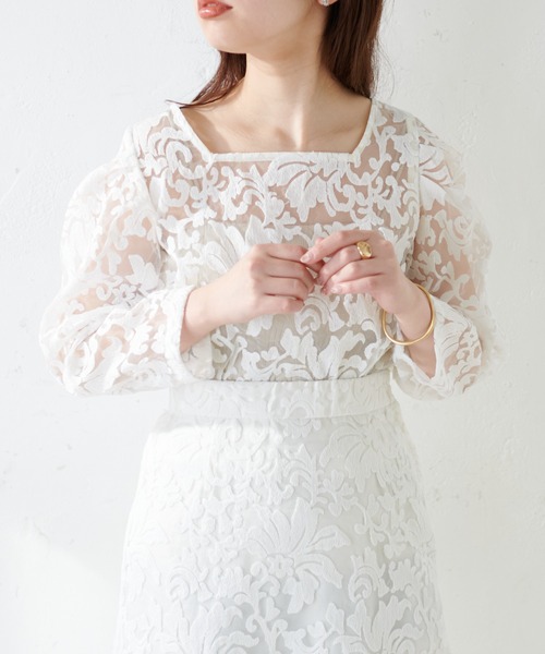 natural couture（ナチュラルクチュール）の「オリエンタル刺繍ブラウス（シャツ/ブラウス・レディース・アイボリー/ラベンダー/ピンクベージュ・FREE）」の7枚目の写真