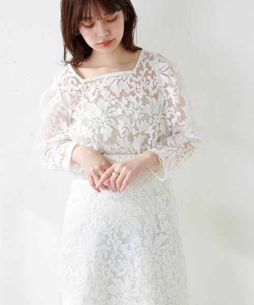 natural couture（ナチュラルクチュール）の「オリエンタル刺繍ブラウス（シャツ/ブラウス・レディース・アイボリー/ラベンダー/ピンクベージュ・FREE）」の8枚目の写真