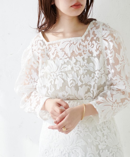 natural couture（ナチュラルクチュール）の「オリエンタル刺繍ブラウス（シャツ/ブラウス・レディース・アイボリー/ラベンダー/ピンクベージュ・FREE）」の9枚目の写真