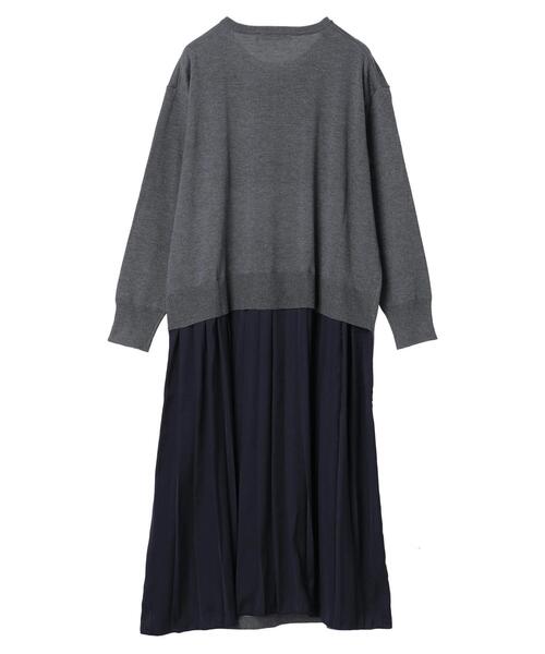 AMERICAN HOLIC（アメリカンホリック）の「バックプリーツニットワンピース（ワンピース・レディース・チャコールグレー/ネイビー・M/L）」の8枚目の写真