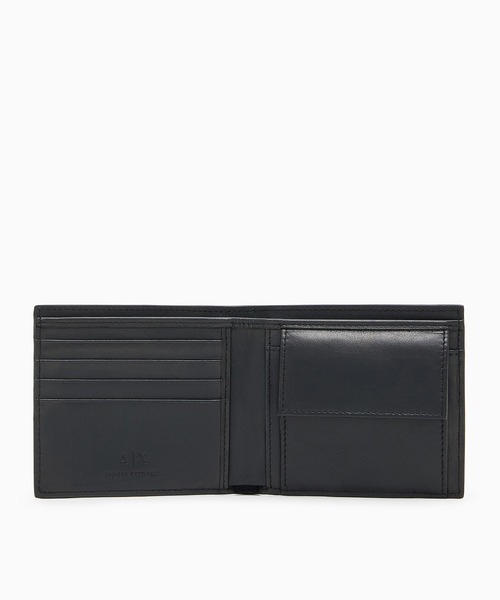 ARMANI EXCHANGE（アルマーニエクスチェンジ）の「【A|X アルマーニ エクスチェンジ】A|Xロゴ　二つ折りレザー財布（コインケース付き）（財布・メンズ・ブラック・FREE）」の3枚目の写真