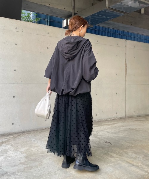 DouDou(ドゥドゥ)の「ドットフロッキーチュールスカート(スカート・レディース・ブラック/グレー・FREE)」の10枚目の写真