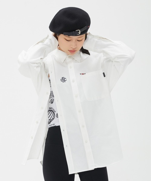 ROMANTIC CROWN(ロマンティッククラウン)の「【ROMANTIC CROWN】DOUBLE BUTTON OXFORD SHIRT / ロマンティッククラウン ダブル ボタン オックスフォード シャツ(シャツ/ブラウス・メンズ・ホワイト/ブルー・MEDIUM/SMALL/LARGE)」の4枚目の写真