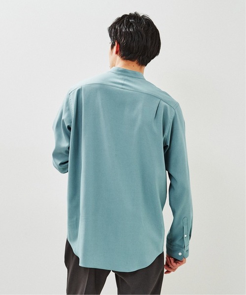 EDIFICE(エディフィス)の「ウォッシャブル シャンブレー バンドカラー シャツ(シャツ/ブラウス・メンズ・モスグリーン/ベージュ/ネイビー/ホワイト・MEDIUM/SMALL/LARGE/X-LARGE)」の18枚目の写真