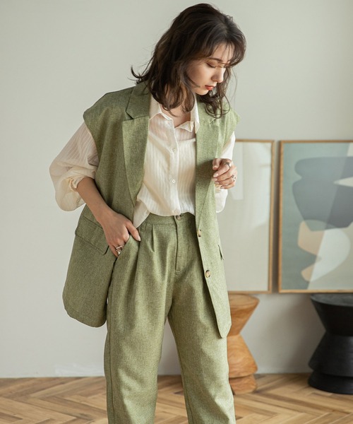 rectangle（レクタングル）の「シアーストライプオーバーシャツ（シャツ/ブラウス・レディース・アイボリー/ブラック/イエロー・FREE）」の7枚目の写真