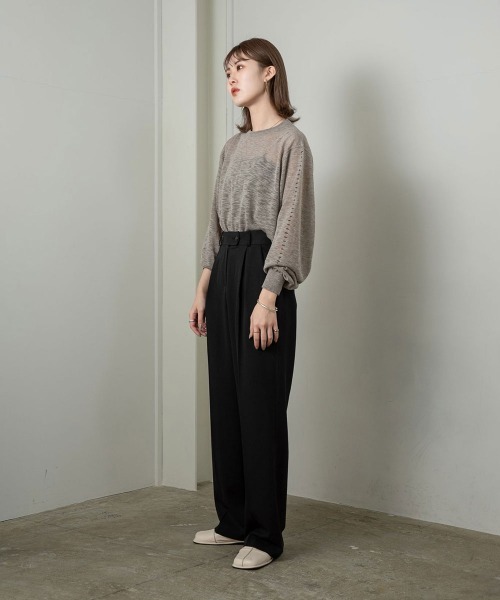 Amiur(エミレ)の「stitch sheer pullover(Tシャツ/カットソー・レディース・グレー/ミント/ラベンダー・FREE)」の6枚目の写真