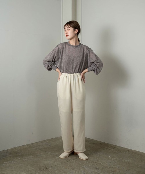 Amiur(エミレ)の「stitch sheer pullover(Tシャツ/カットソー・レディース・グレー/ミント/ラベンダー・FREE)」の11枚目の写真