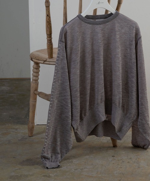 Amiur(エミレ)の「stitch sheer pullover(Tシャツ/カットソー・レディース・グレー/ミント/ラベンダー・FREE)」の21枚目の写真