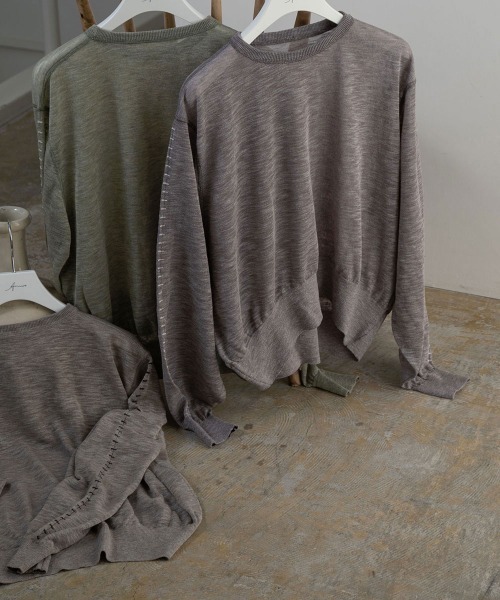 Amiur(エミレ)の「stitch sheer pullover(Tシャツ/カットソー・レディース・グレー/ミント/ラベンダー・FREE)」の20枚目の写真
