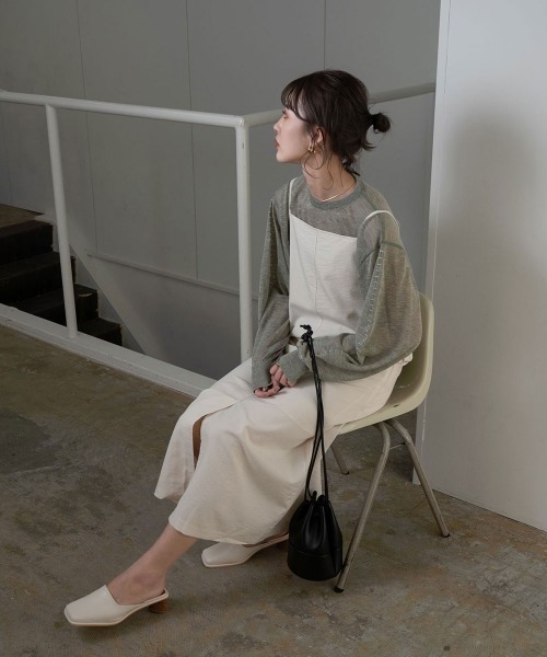 Amiur(エミレ)の「stitch sheer pullover(Tシャツ/カットソー・レディース・グレー/ミント/ラベンダー・FREE)」の14枚目の写真