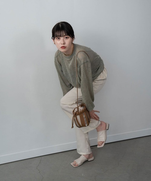 Amiur(エミレ)の「stitch sheer pullover(Tシャツ/カットソー・レディース・グレー/ミント/ラベンダー・FREE)」の8枚目の写真