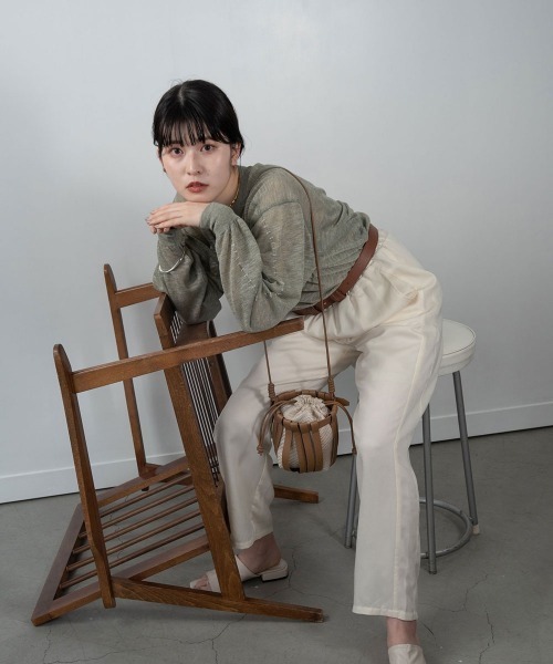 Amiur(エミレ)の「stitch sheer pullover(Tシャツ/カットソー・レディース・グレー/ミント/ラベンダー・FREE)」の18枚目の写真