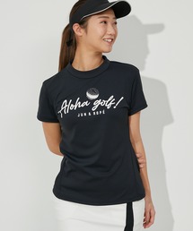 【UV】【接触冷感】【防透】Aloha golfロゴ半袖プルオーバー