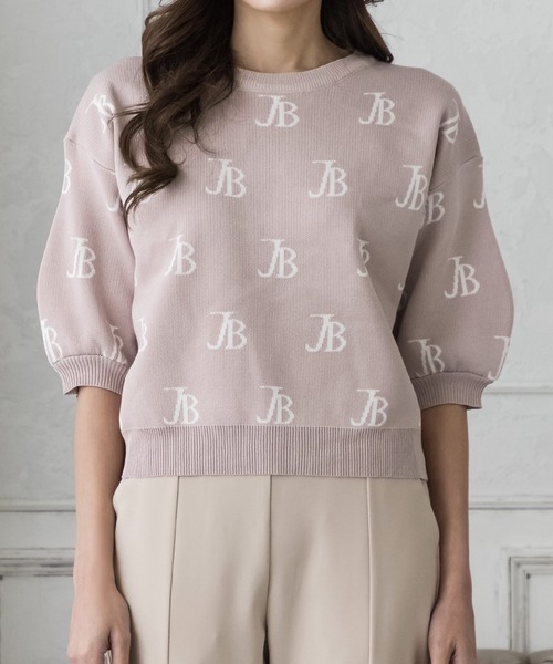 Julia Boutique(ジュリアブティック)の「JBロゴ柄五分袖ニットトップス/22151(ニット/セーター・レディース・ブラック/ホワイト/ベージュ/ピンク・ONE)」の19枚目の写真